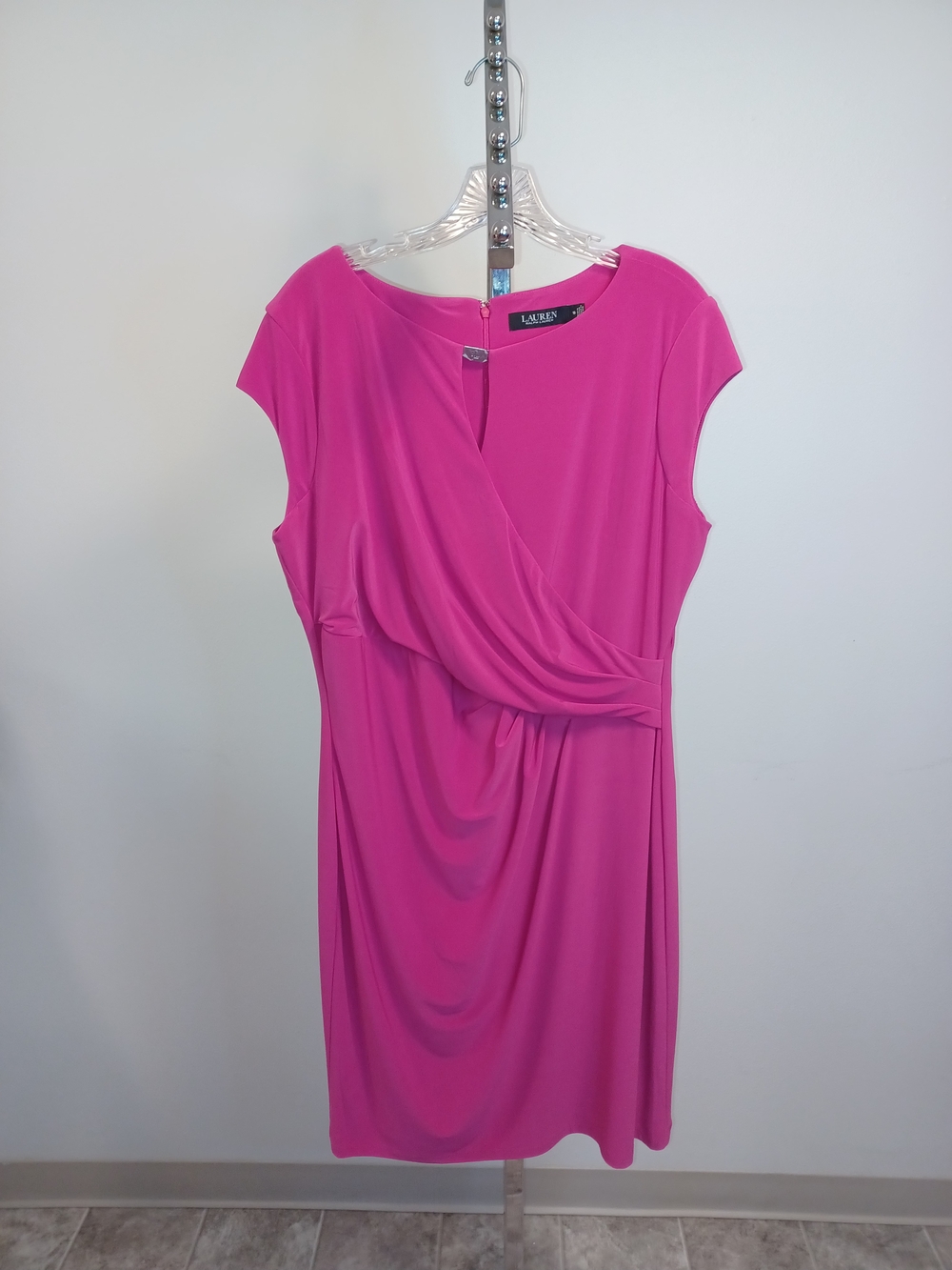 Lauren Ralph Lauren Fuchsia Cap Sleeve Dress Size 16